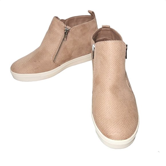 Time & Tru Blush Pink Faux Suede Wedge Zip Memory Foam Sneakers Size 8.5 - Picture 1 of 10